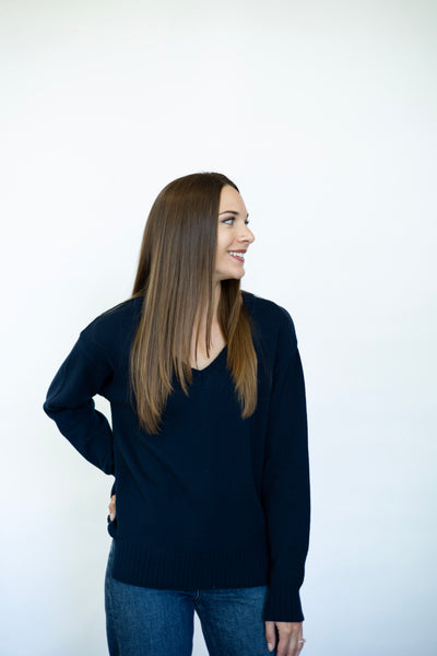 Navy blue, oversized sweater