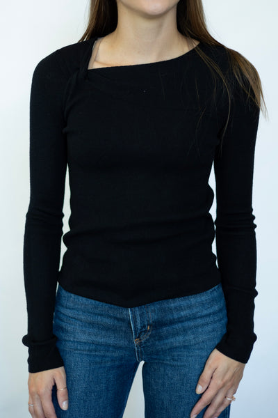 Long sleeve asymmetrical top