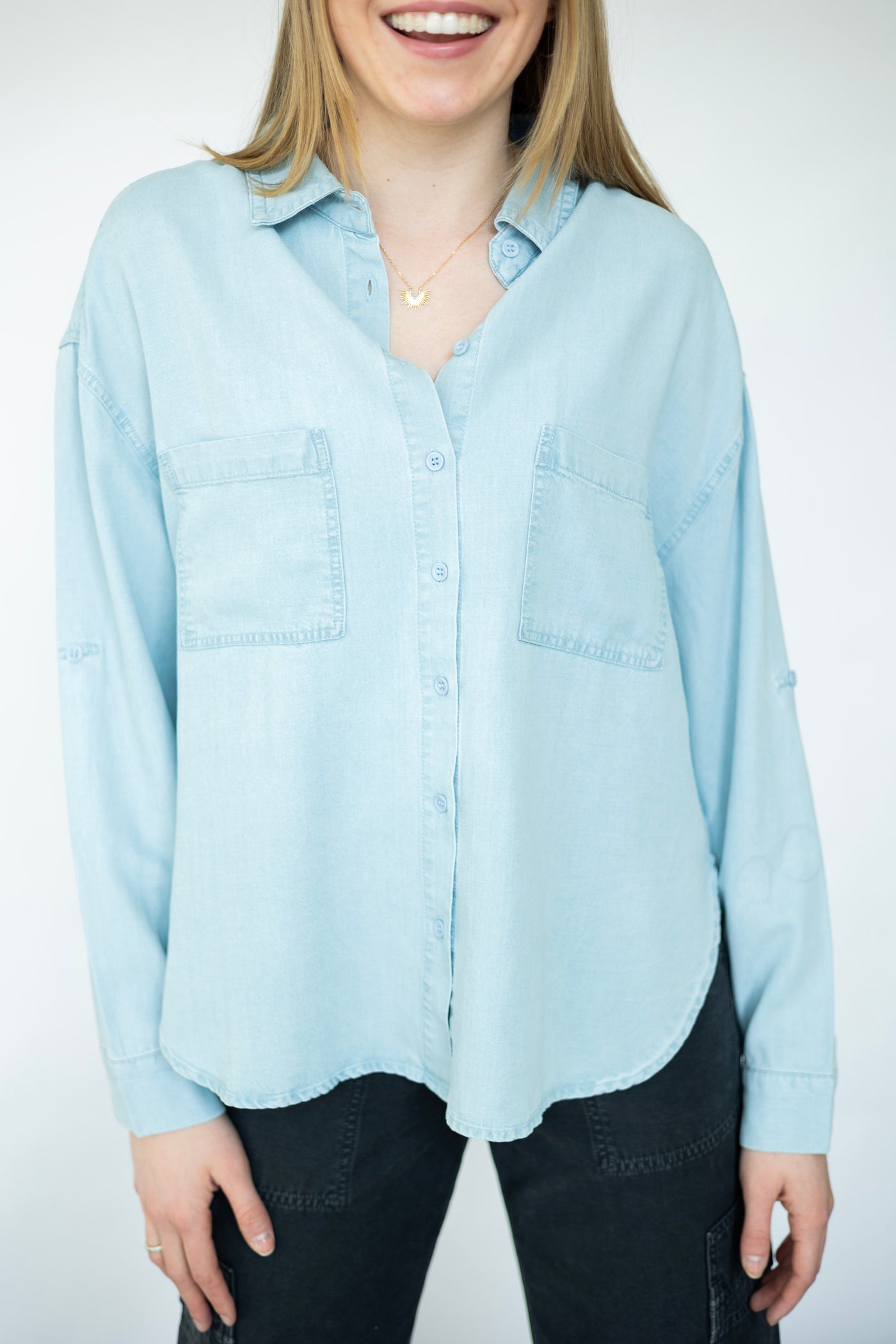 Classic women's denim button down