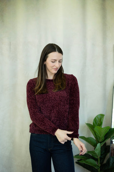 Fuzzy burgundy sweater 