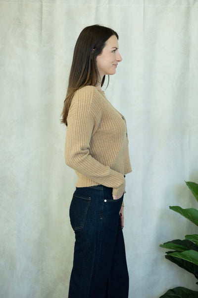 Ribbed tan cardigan