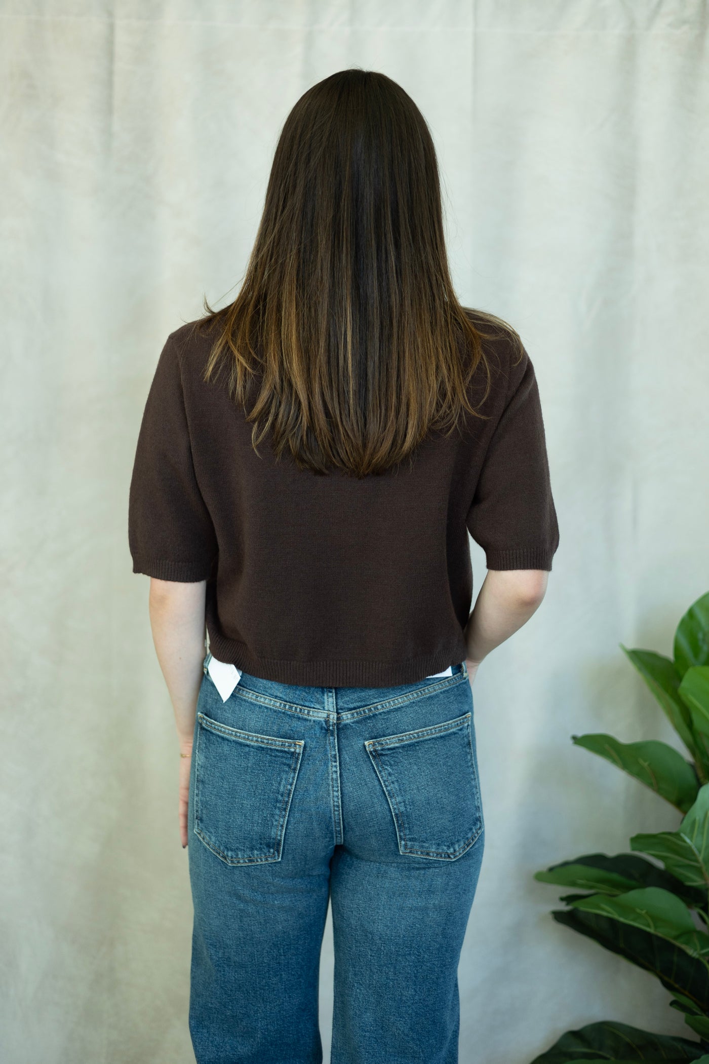 Half sleeve, brown sweater