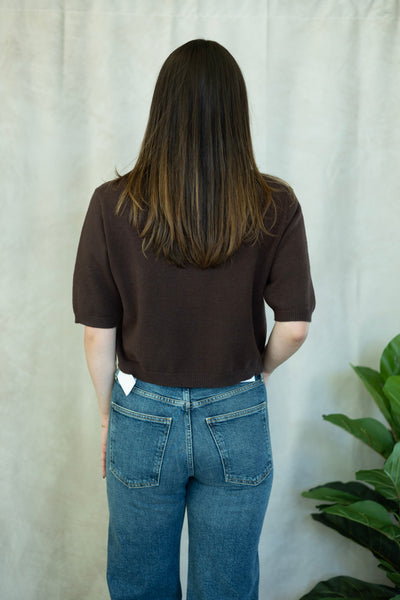 Half sleeve, brown sweater
