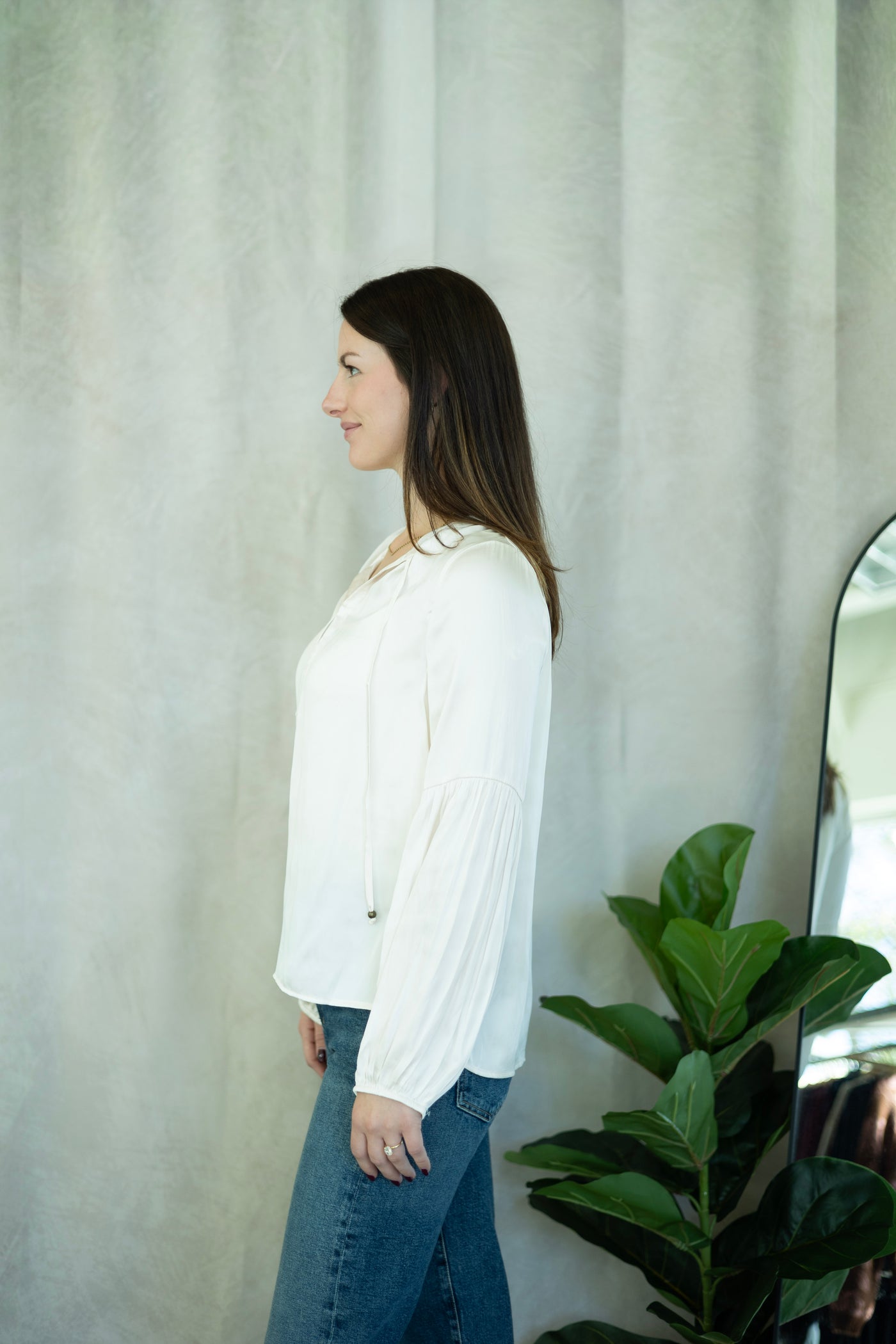 White, long sleeve blouse