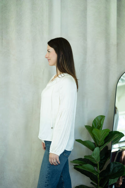 White, long sleeve blouse