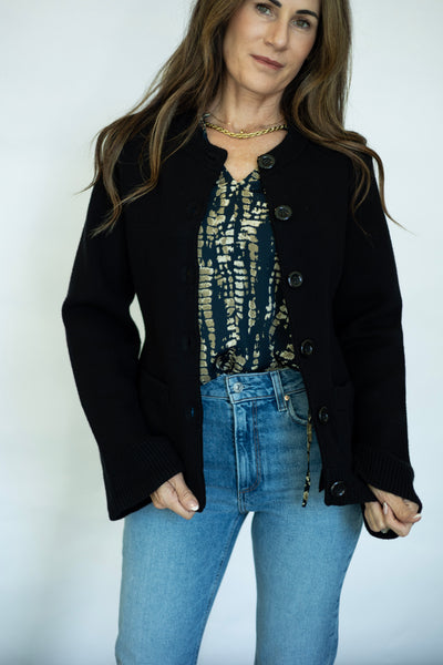 Button up knitted jacket