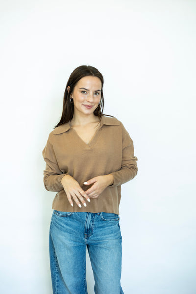 Casual collared light sweater