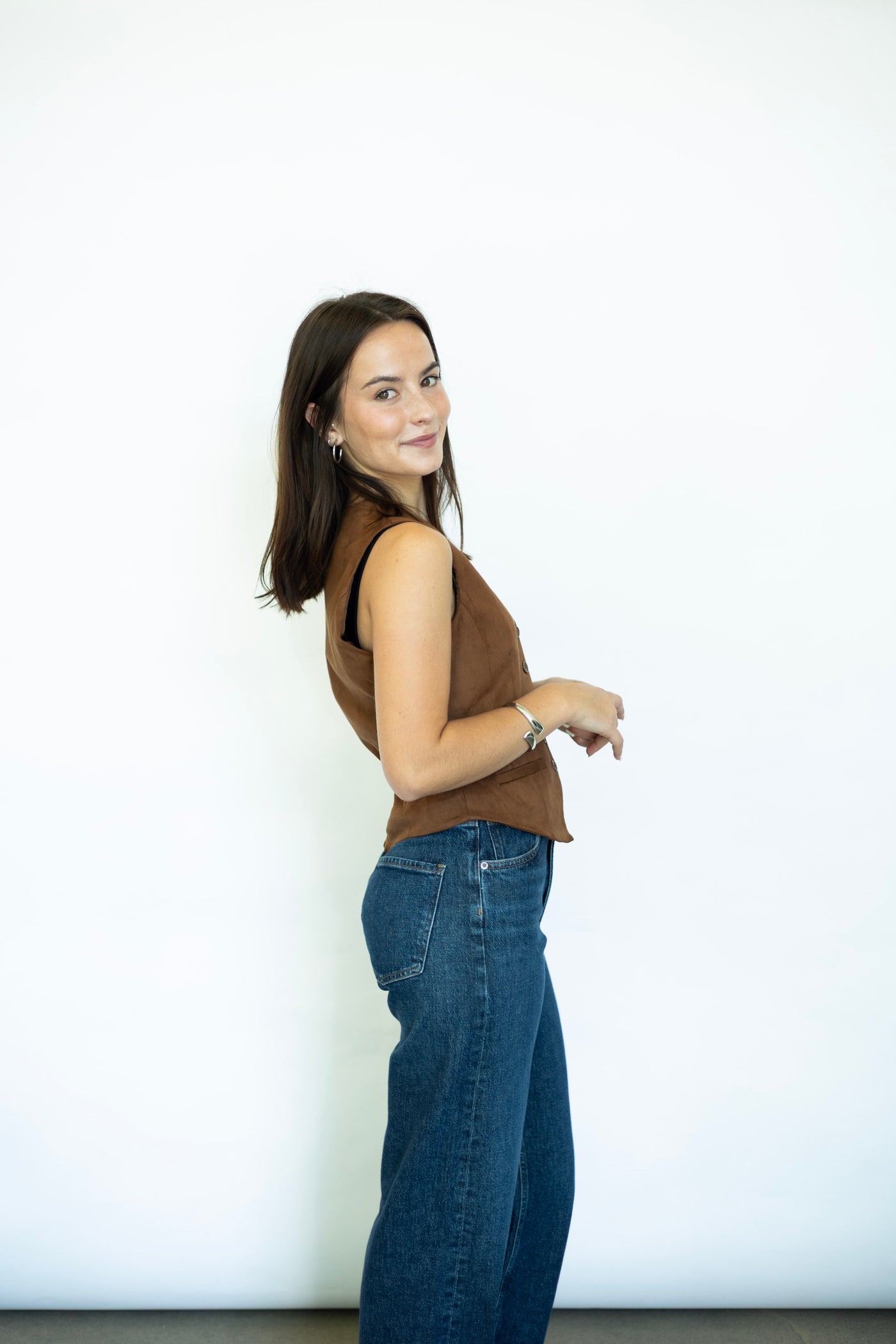 Suede vest for women