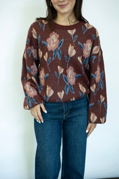 Cozy floral sweater 