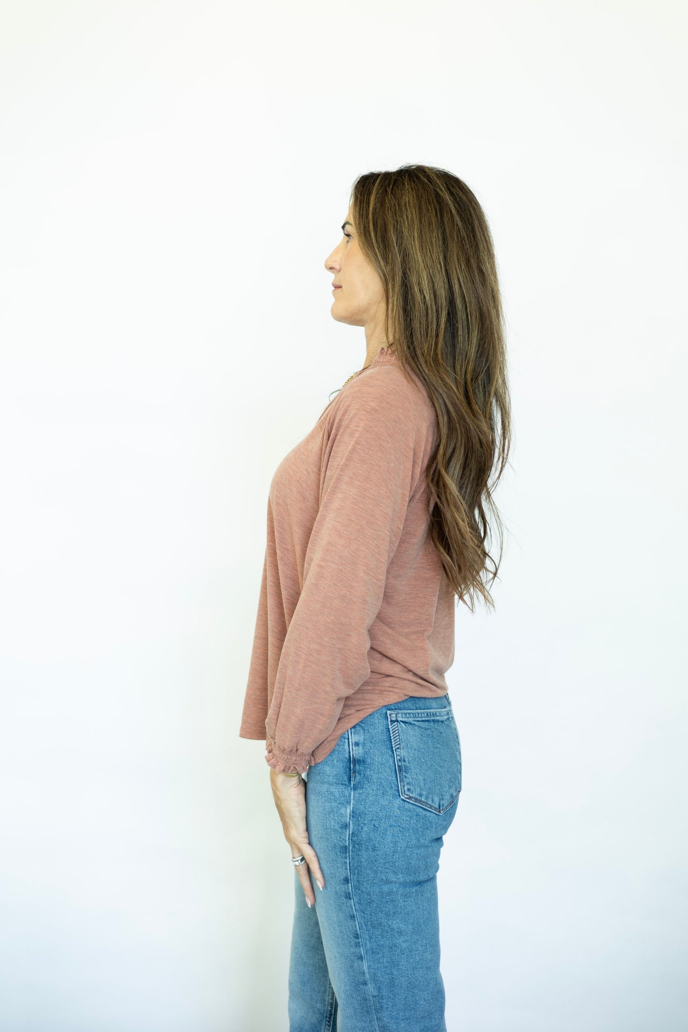 Women's elevated basic long sleeve