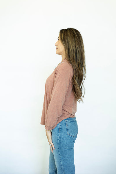 Women's elevated basic long sleeve