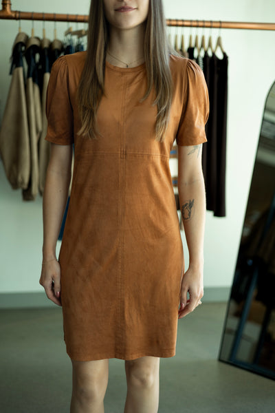Orange suede dress