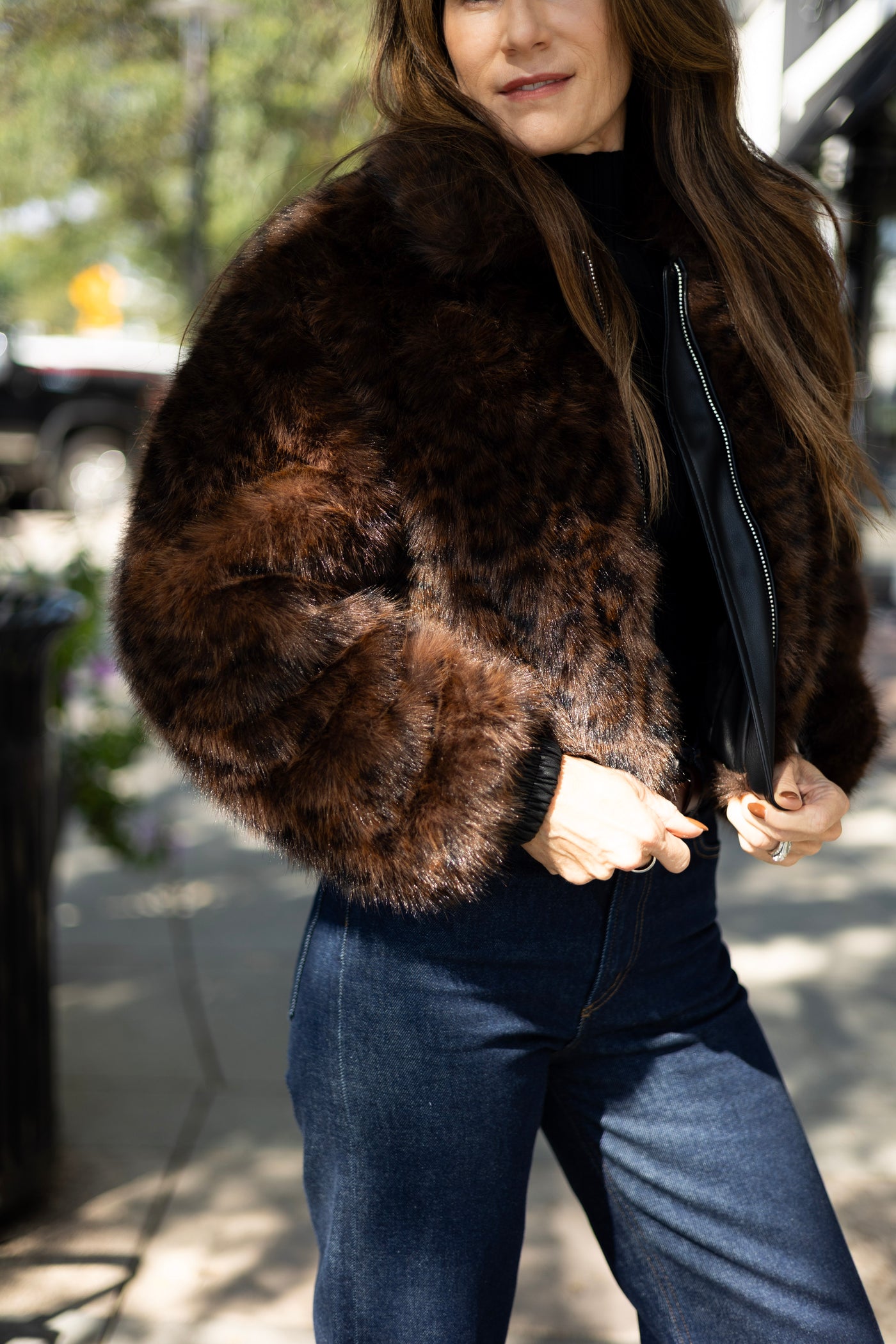 Cheetah print faux fur coat
