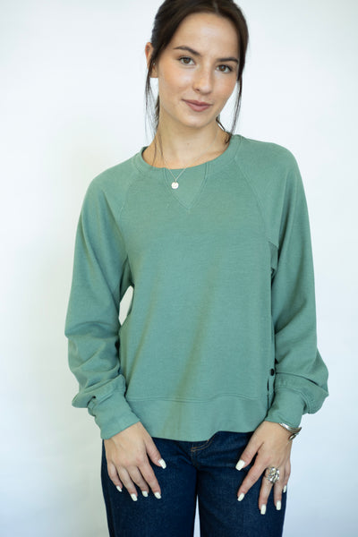 Raglan Duet Pullover With Side Snaps