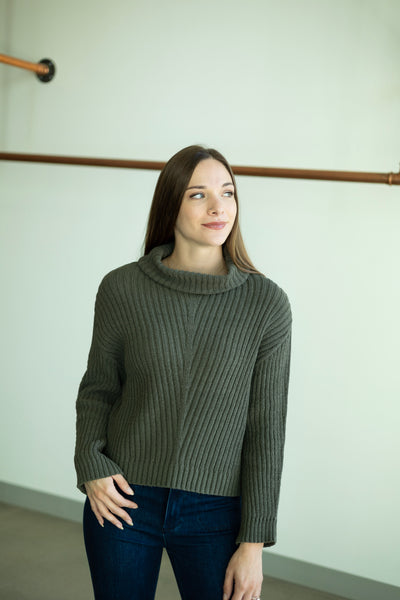 Textured Turtleneck Sweater