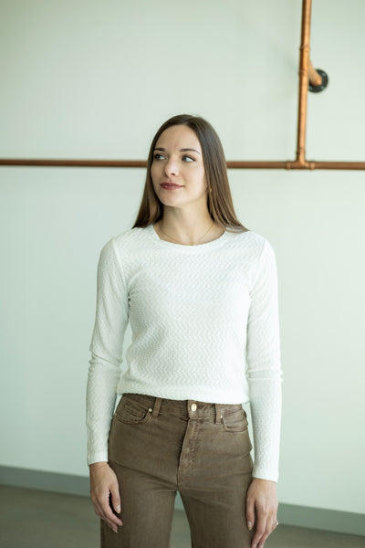 L/S Crew Lace Tee