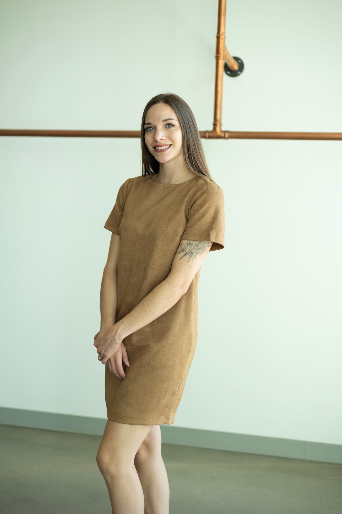 Suede Shift Dress