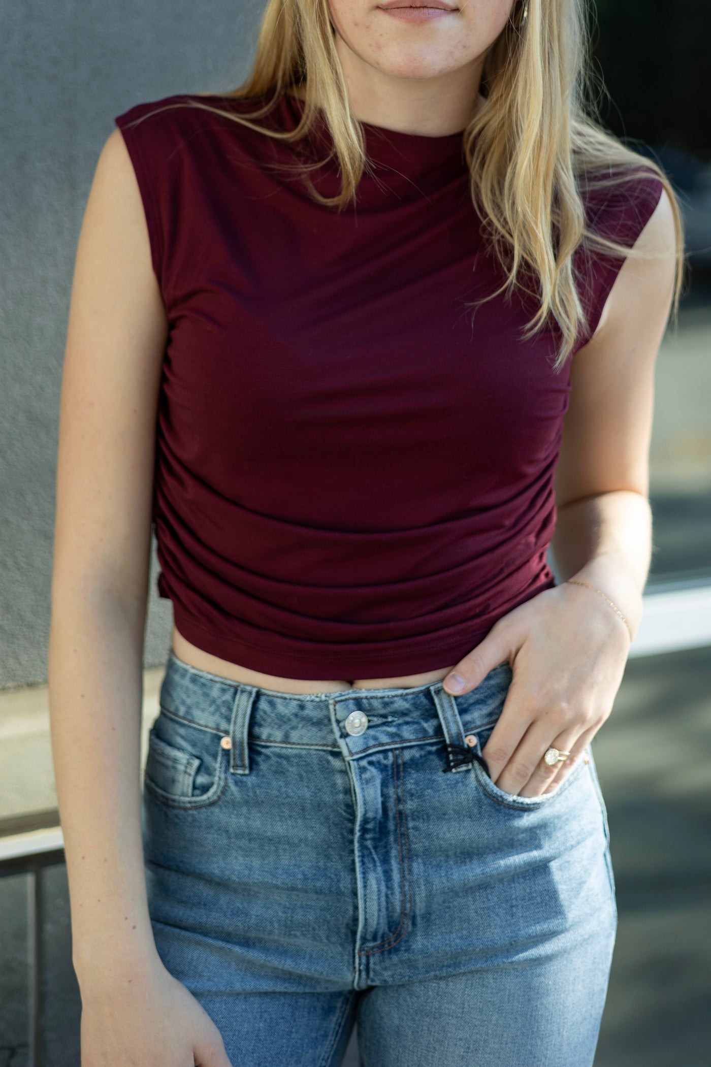 Walk Away Shirred Top