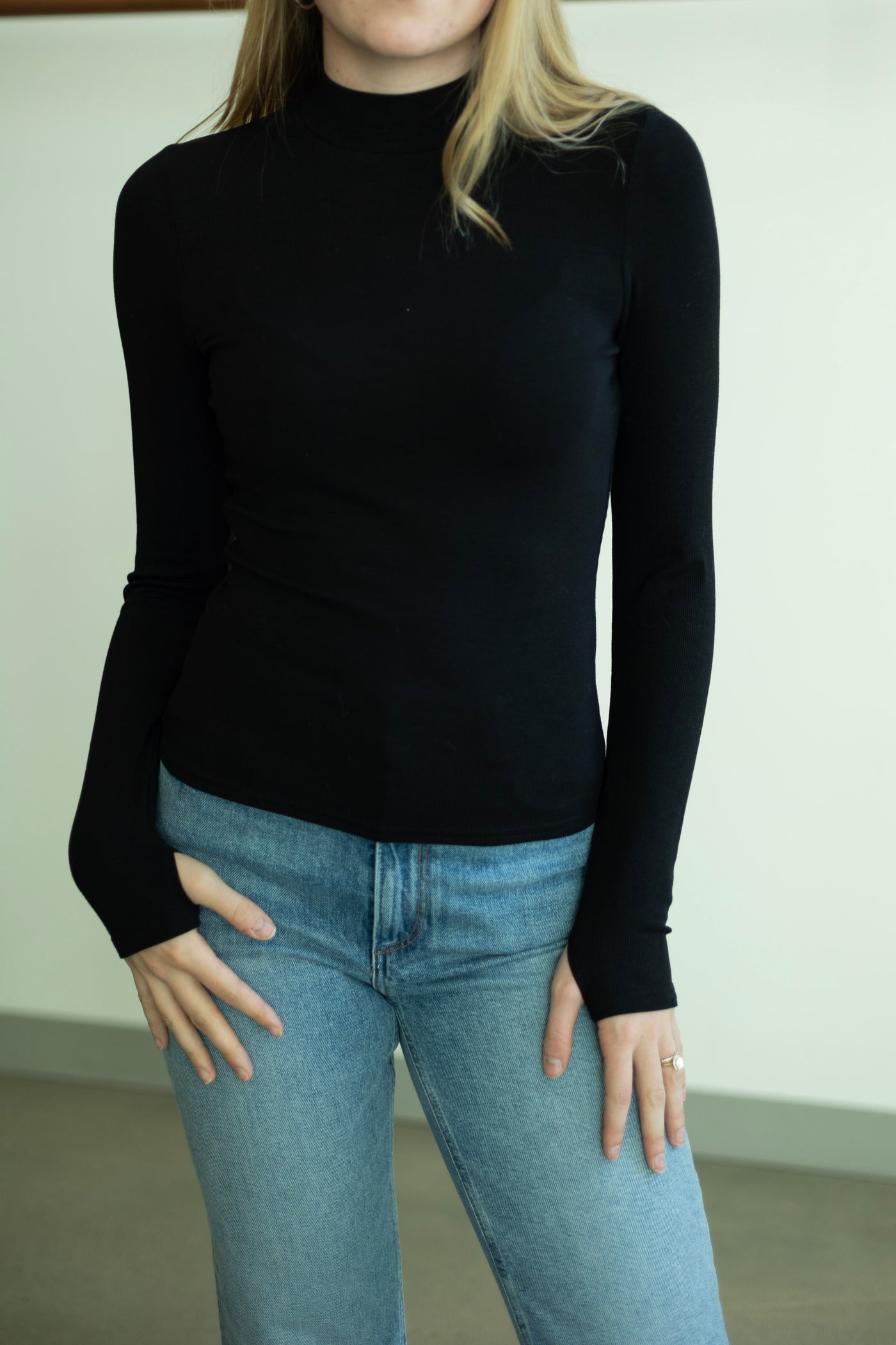 Ronan Mock Neck Top W/ Thumbhole