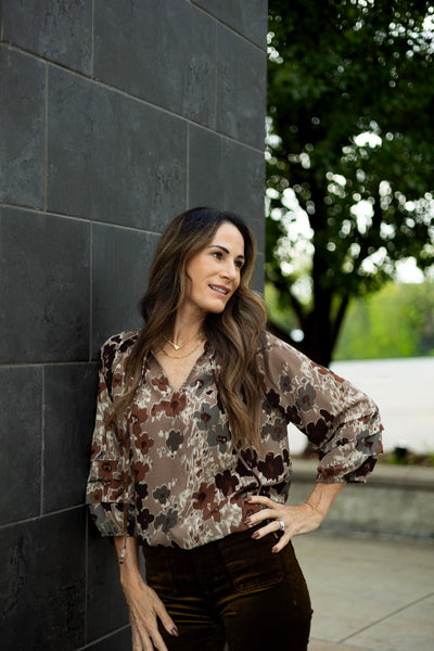 Autumn, floral blouse