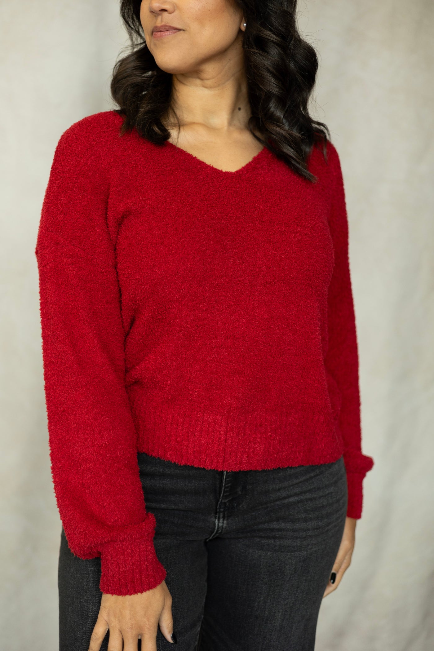 Teddy V Neck Sweater