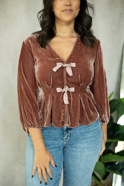 Elida Tie Front Blouse