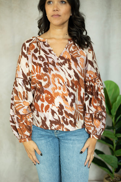 L/S Split Neck Blouse