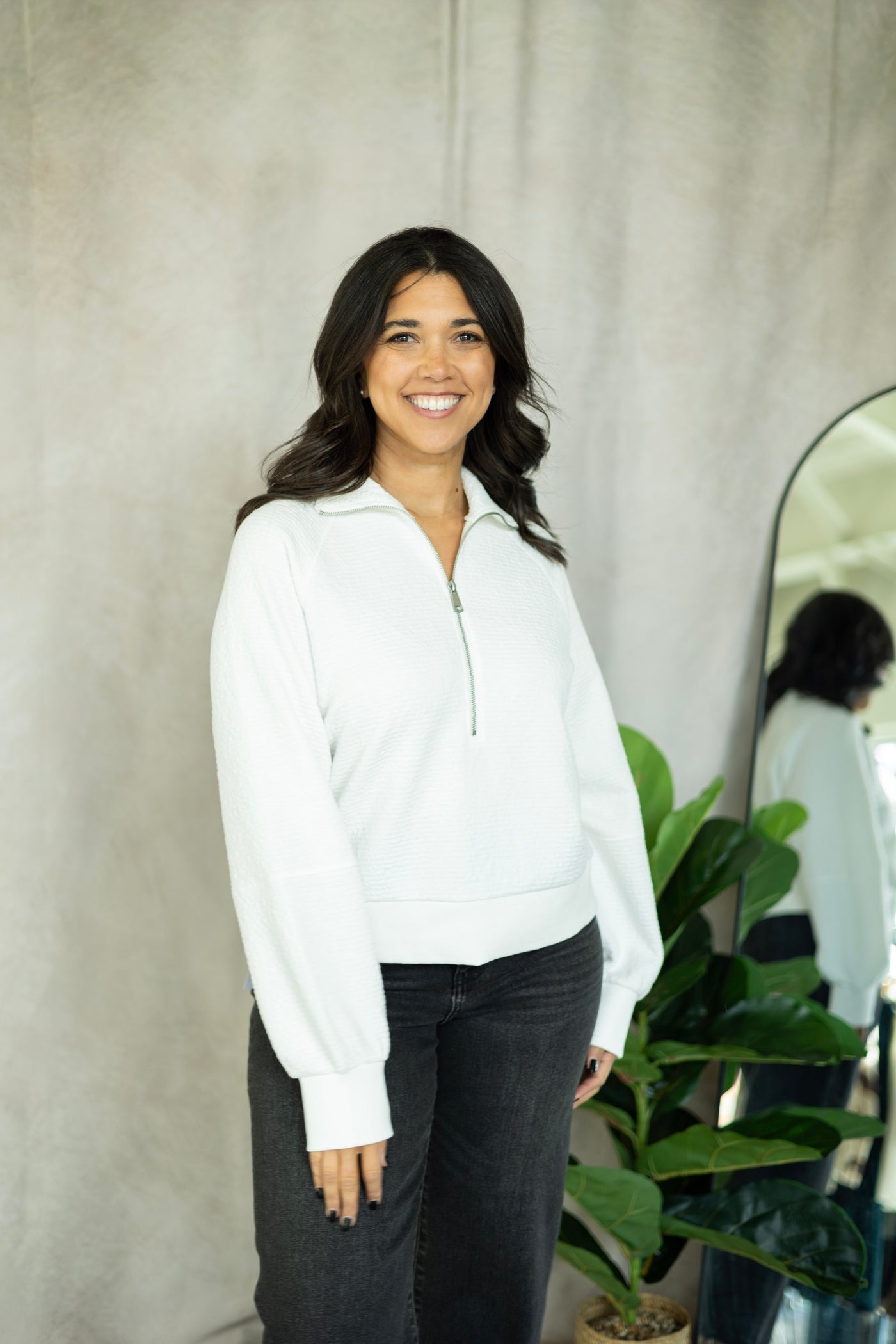 Textured Zip Up Popover