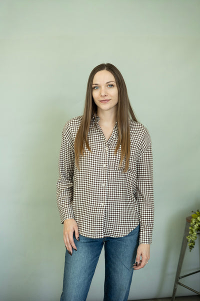 Soft plaid button up for women