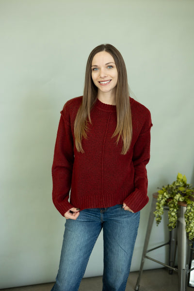 Classic red sweater for women