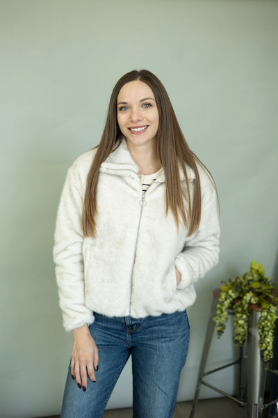 Faux fur jacket for women