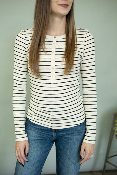 Striped long sleeve shirt for women