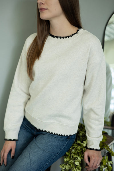 Elevated crew neck sweater for women