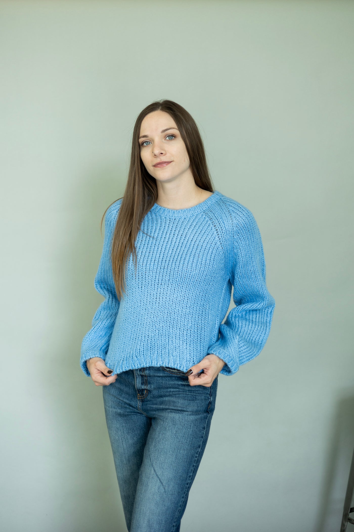 Light blue sweater for women