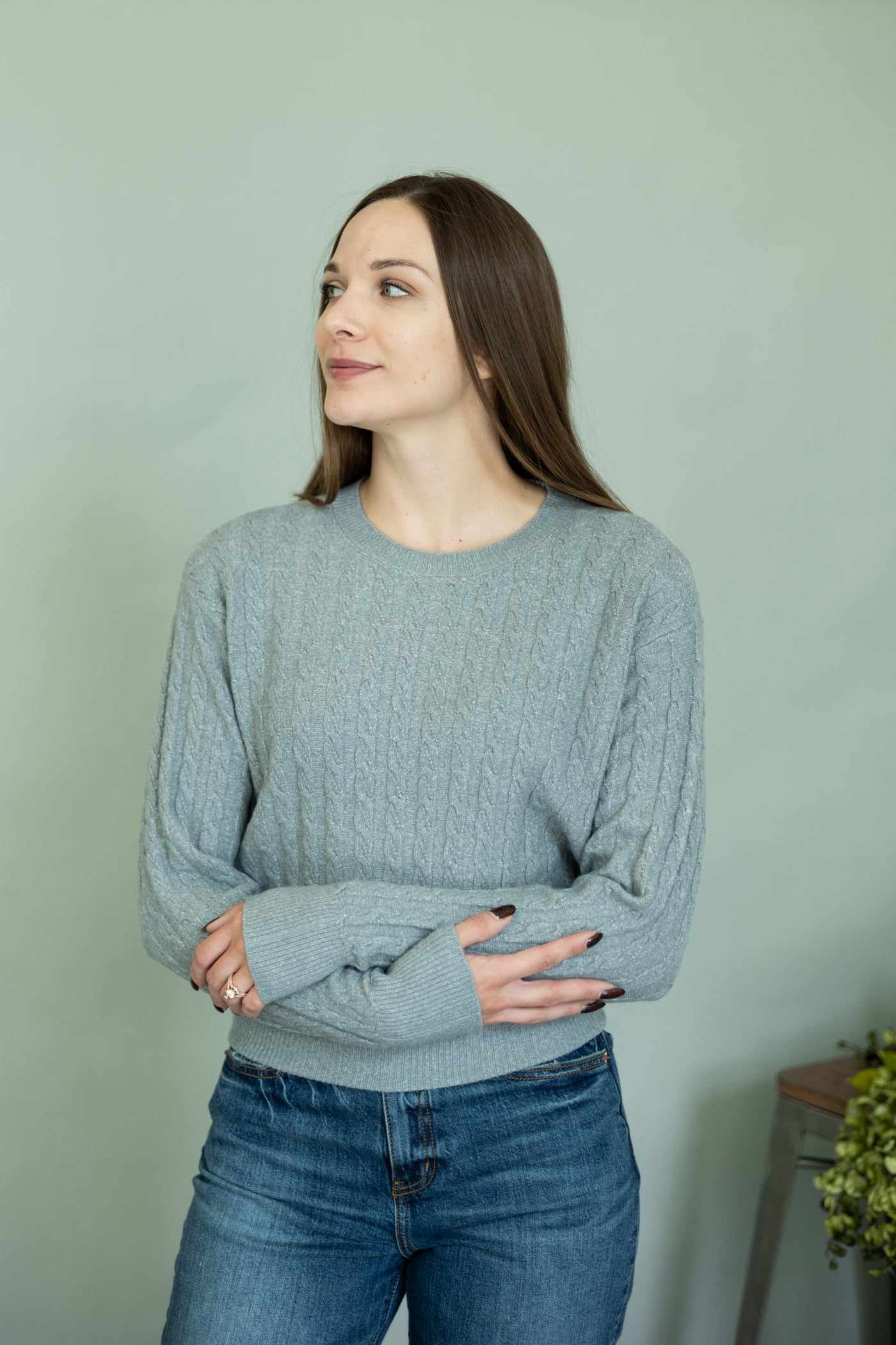 Classic gray sweater for women
