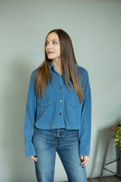 Cropped button up jacket