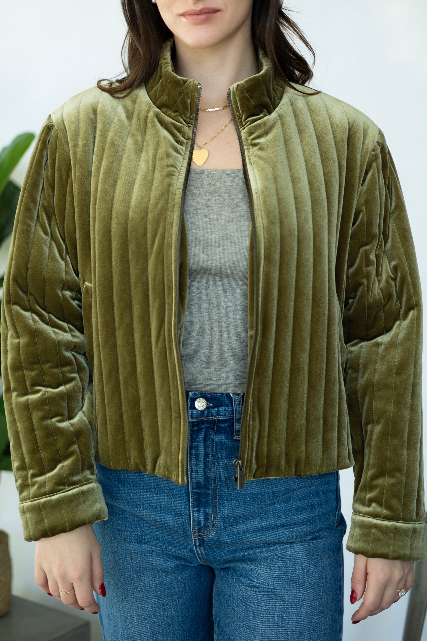 Velvet, quilted jacket