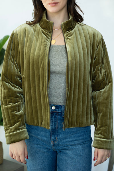 Velvet, quilted jacket