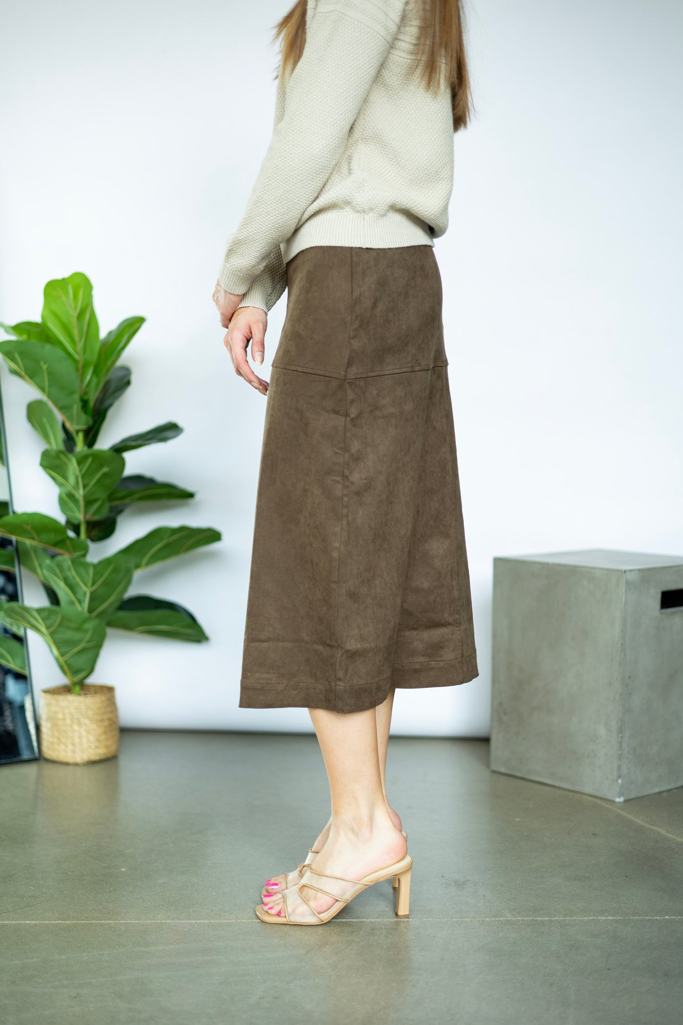 Vegan leather pencil skirt