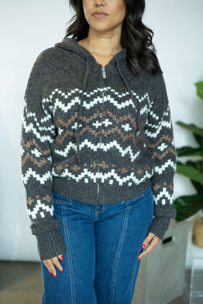 Zip-Up Fairisle Hoodie