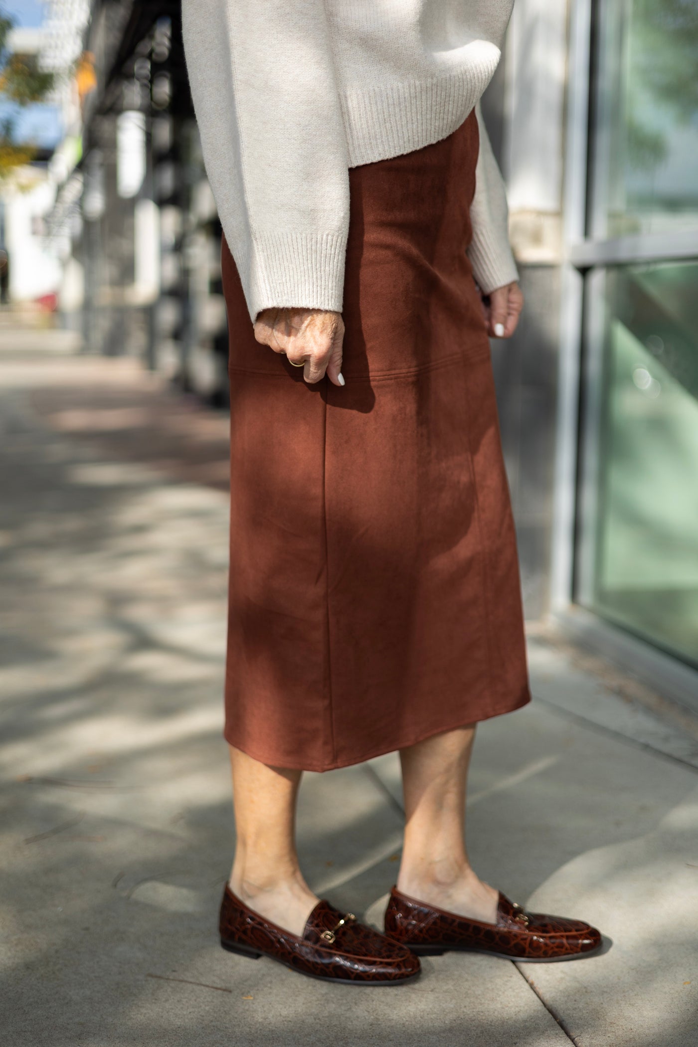 Lenny Suede Midi Skirt