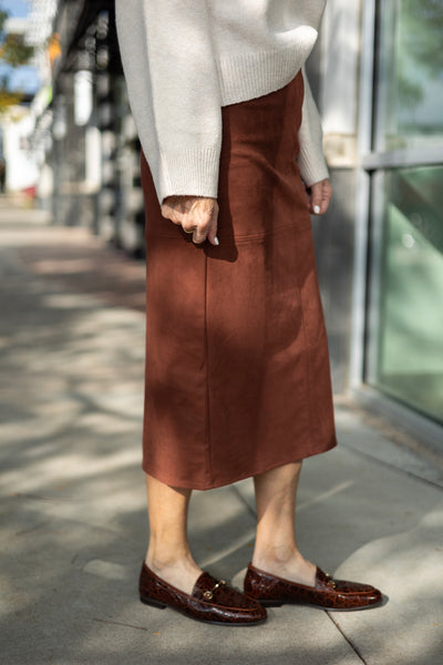 Lenny Suede Midi Skirt