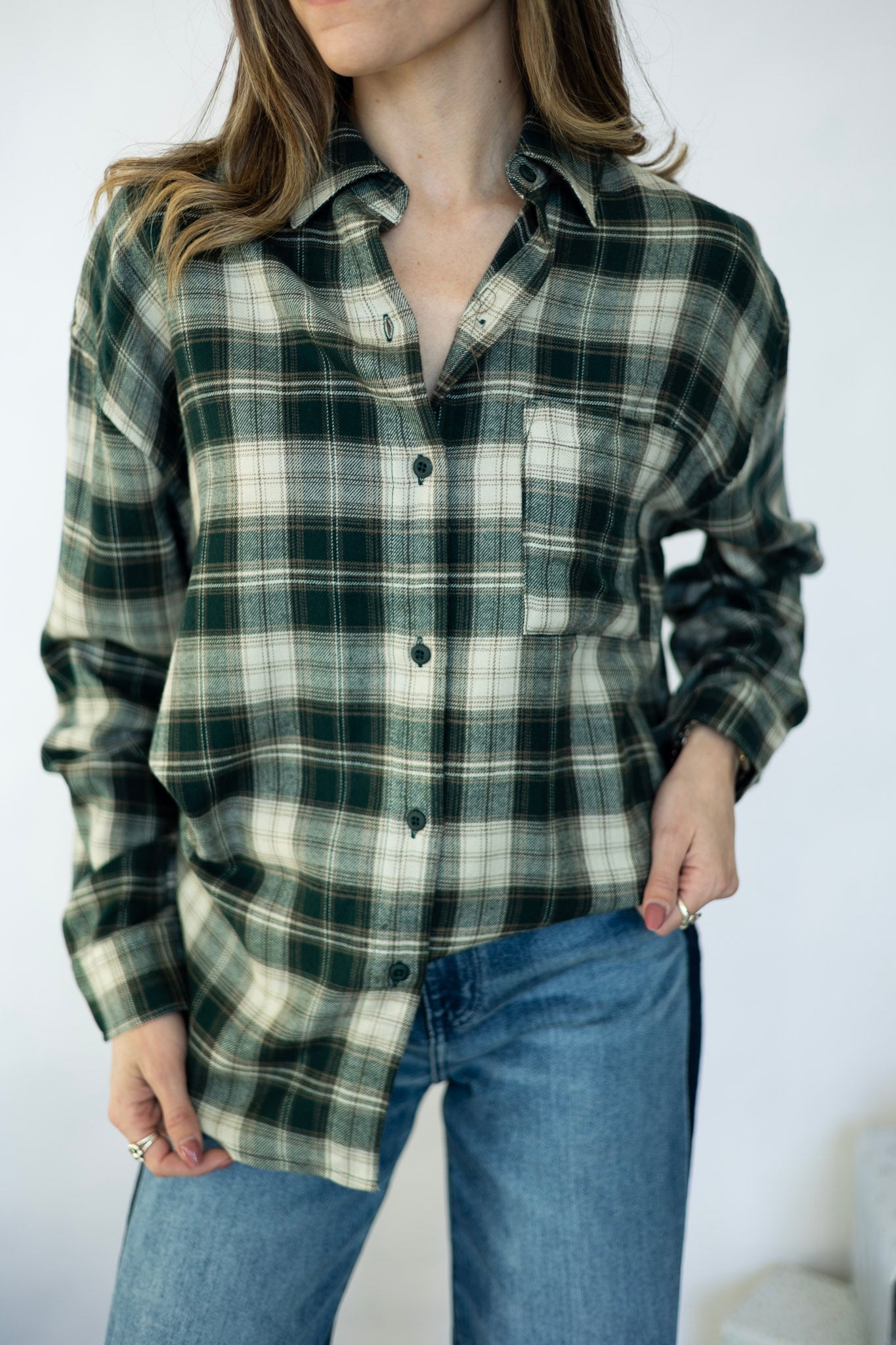 Women's green flannel