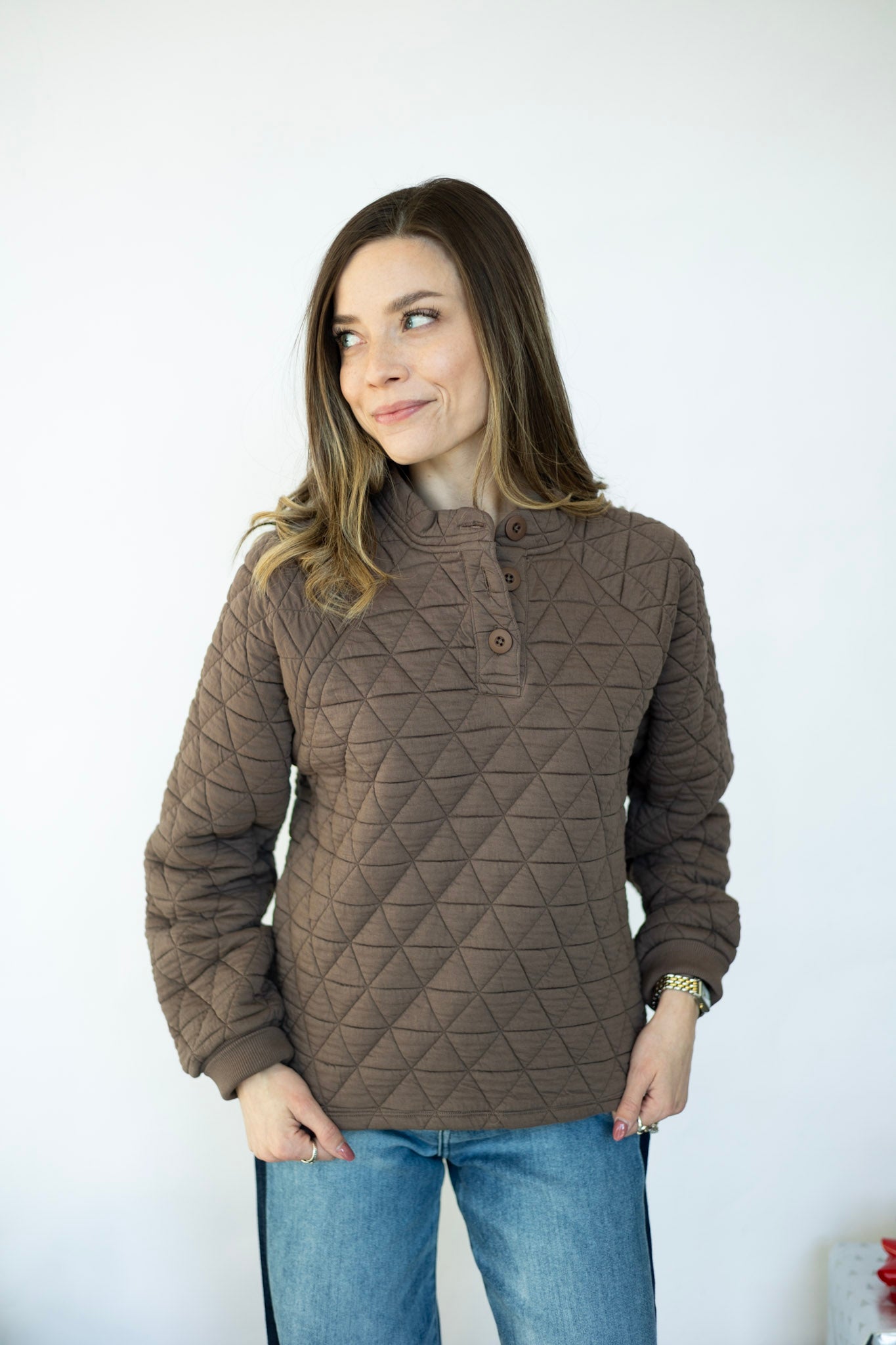 Women's quilted pullover