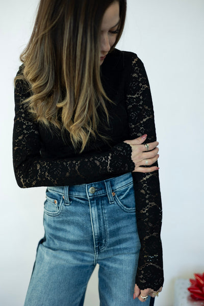 Lace long sleeve top