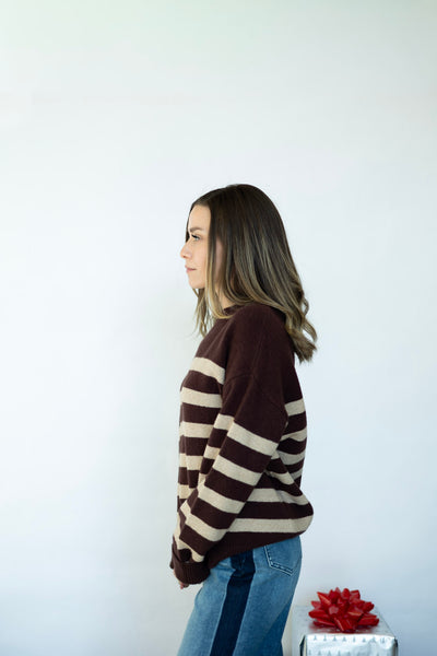 Brown striped sweater 