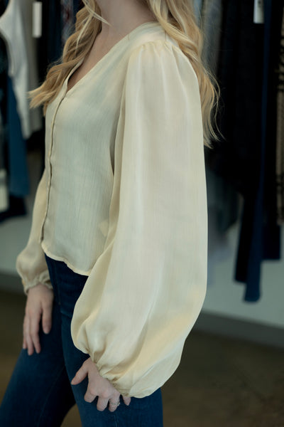 Champagne button down blouse