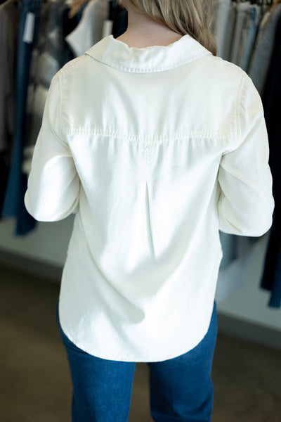 Tencel button down shirt for women