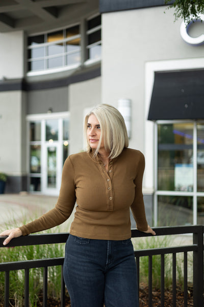 Fitted ribbed long sleeve