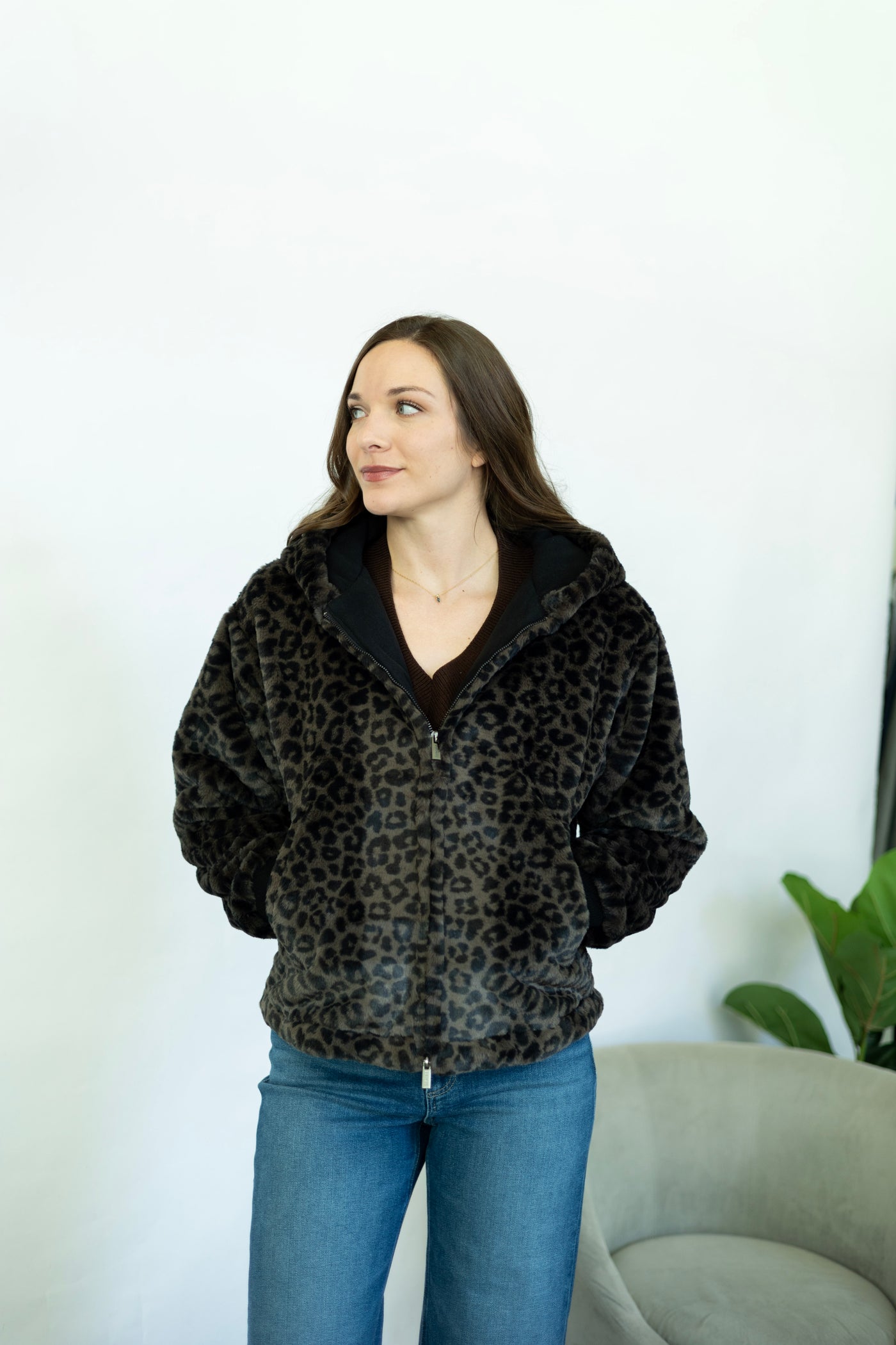 Lucia Fur Zip Up Jacket